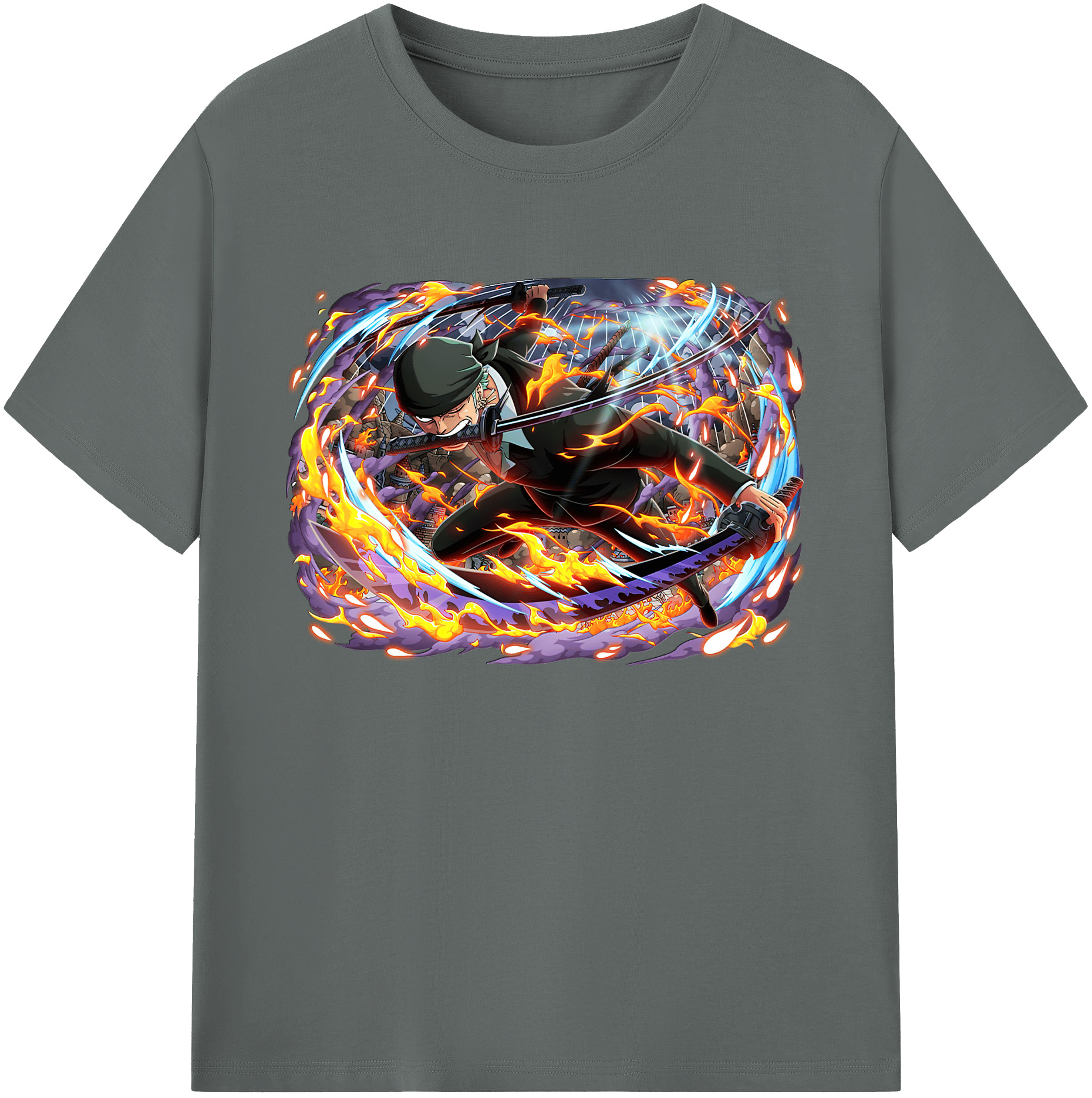 ワンピース ロロノア・ゾロ ONE PIECE Roronoa Zoro 綿100％ メンズ半袖Tシャツ｜肌触りやわらか＆通気性